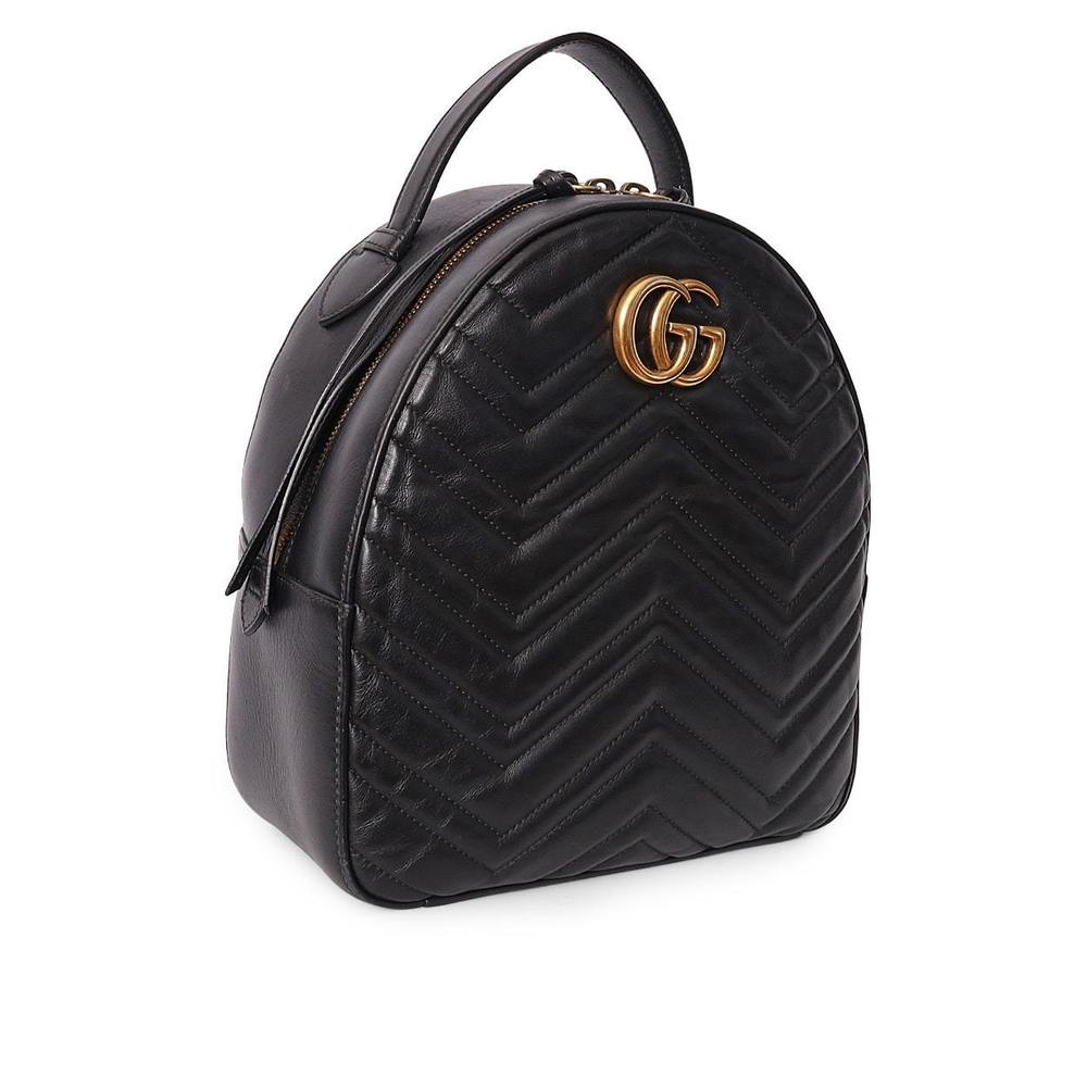 GUCCI Matelasse Marmont GG Backpack Black - Picture 4 of 8